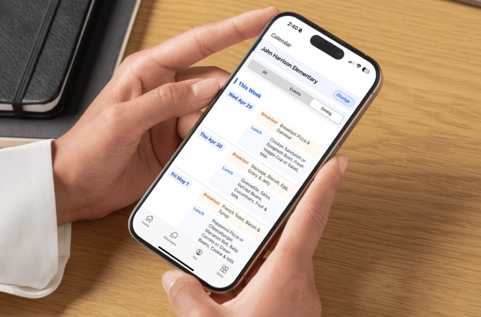 School calendar and meal planning